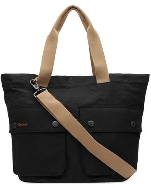 Barbour Heritage + Transport Carry All Tote Bag - Black