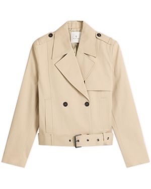 Anine Bing Greer Trench Coat Jacket - Natural