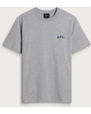 A.P.C. Carlos Stamp Logo T-Shirt - Gray