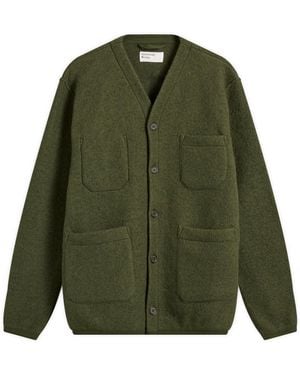 Universal Works Wool Fleece Cardigan - Green
