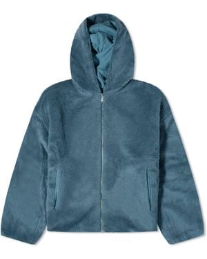 PANGAIA Recycled Wool Fleece Reversible Bomber Jacket - Blue
