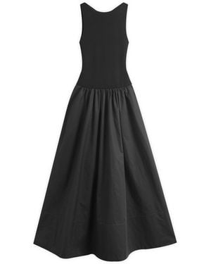 St. Agni Bateau Cut Out Midi Dress - Black