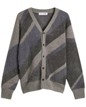 Toga Toga Regimental Knit Cardigan - Grey