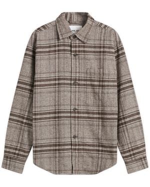 NN07 Adwin Check Overshirt - Grey