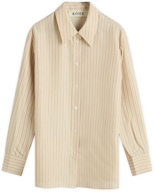 Rohe Silk Striped Shirt - Natural