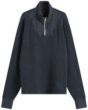 Les Tien Inside Out Half Zip Yacht Pullover - Blue