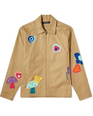 NAHMIAS Crochet Patch Worker Jacket - Green