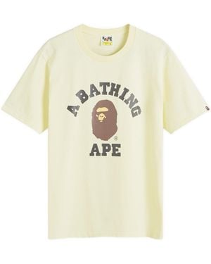A Bathing Ape University T-Shirt - Natural