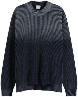 BOUND Spray Wash Cropped Knit Jumper - Blue