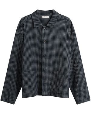 YMC Waffle Check Pj Shirt - Black