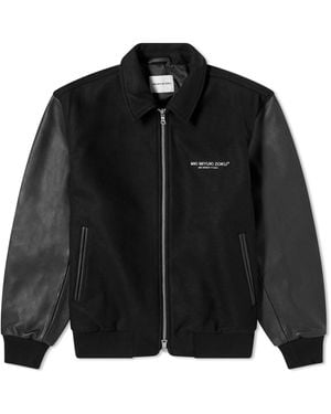 MKI Miyuki-Zoku Ndm Leather Varsity Jacket - Black