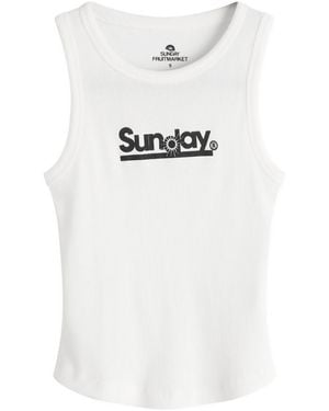 SUNDAYFRUITMARKET Sunday Vest - White