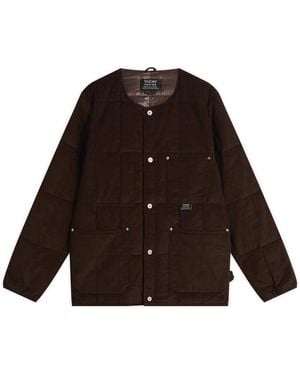 Taion Work Crew Neck Down Jacket - Brown