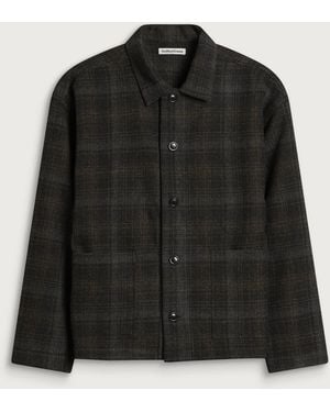 YMC Wool Check Pj Overshirt - Black