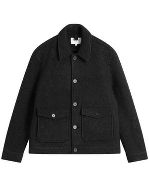 Wax London Newgate Melange Wool Jacket - Black