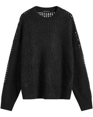 Cole Buxton Open Weave Knitted Sweater - Black
