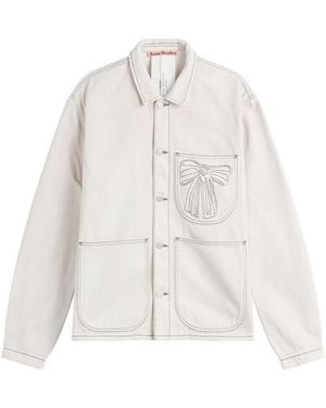 Acne Studios Bow Denim Chore Jacket - White