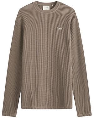 Forét Still Waffle Long Sleeve T-Shirt - Brown