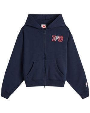 ICECREAM Cone Cropped Zip Through Hoodie - Blue