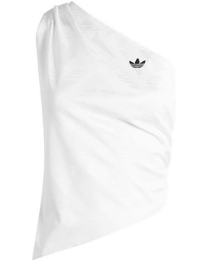 adidas Ruched Asymmetric Top - White