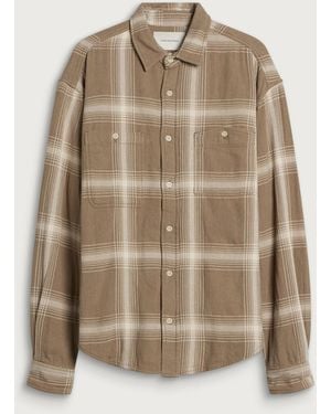 Cafe Mountain Tumble Check Heritage Shirt - Natural