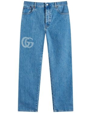 Gucci Cropped Straight Jeans - Blue