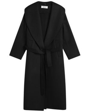 Rohe Signature Double-Faced Scarf Coat With Belt - Black