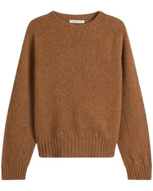 YMC Jets Crew Knit Sweater - Brown