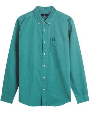 Fred Perry Washed Twill Shirt - Green