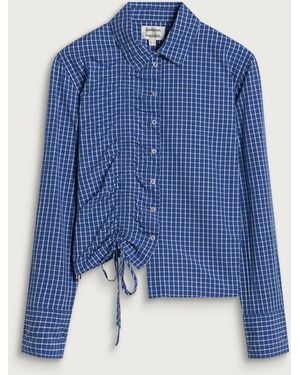 Damson Madder Talia Ruched Shirt - Blue