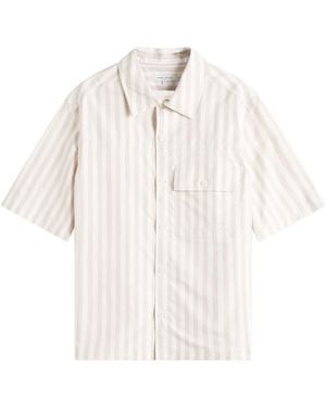 Maison Kitsuné Short Sleeve Handwriting Overshirt - White