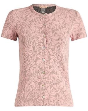 Fruity Booty Posy Jaquard Short Sleeve Top - Pink