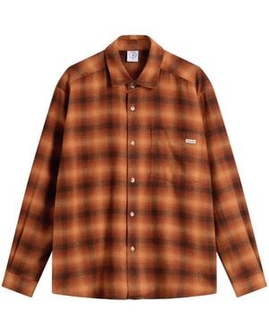 POLAR SKATE Shadow Check Mitchell Shirt - Brown