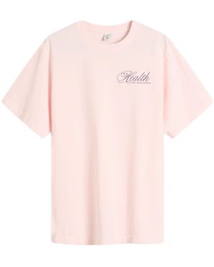 Sporty & Rich Health Script T-Shirt - Pink