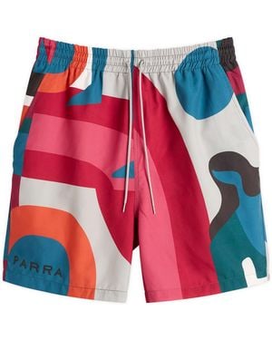by Parra Ball To The Face Swim Shorts - Red
