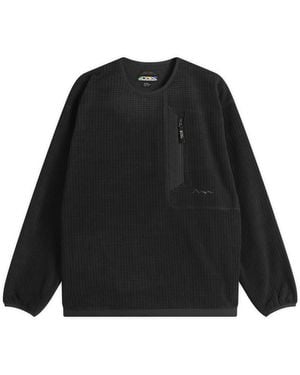Manastash Grid Fleece Crew Sweat - Black