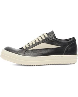 Rick Owens Crinkle Leather Vintage Trainers - Black