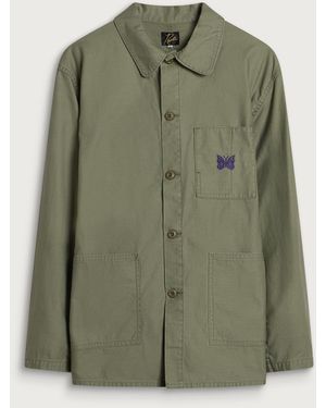 Needles Reversed Sateen Coverall Jacket - Green
