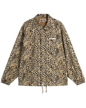 A Bathing Ape Wild Leopard Coach Jacket - Brown