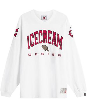 ICECREAM Design Longsleeve T-Shirt - White