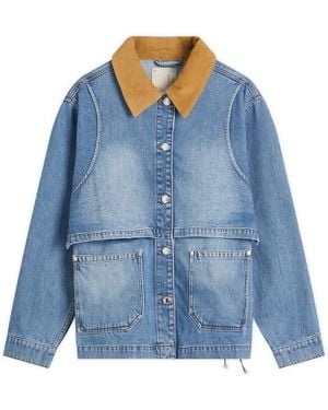 Stel Layered Cotton Denim Jacket - Blue
