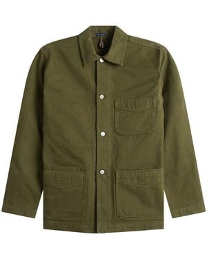 Drake's Canvas Chore Jacket - Green