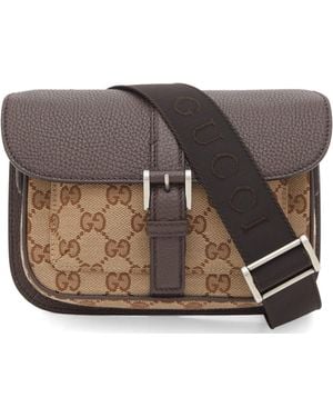 Gucci Buckle Gg Jacquard Mini Bag - Brown