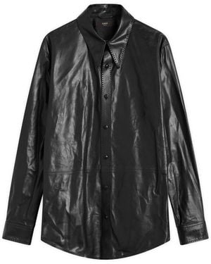 Amiri Lightweight Leather Overshirt - Black