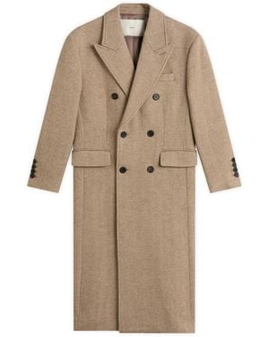 DUNST Tailored Double Beasted Wool Coat - Natural