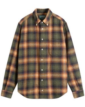 Gitman Vintage Button Down Recycled Brushed Melange Shirt - Green