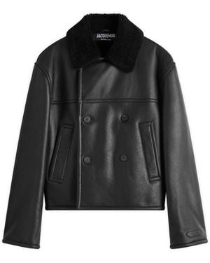 Jacquemus Short Shearling Jacket - Black