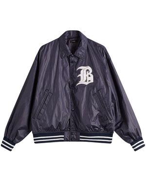 Beams Plus B Satin Varsity Jacket - Blue