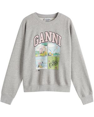 Ganni Isoli Bd Oversized Sweatshirt - Grey