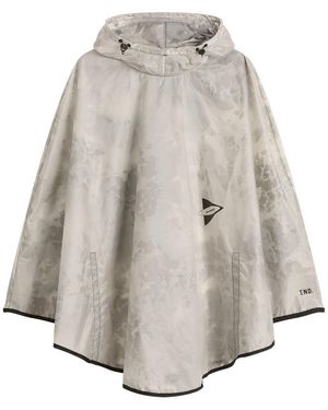 and wander End. X 3L Print Poncho - Grey